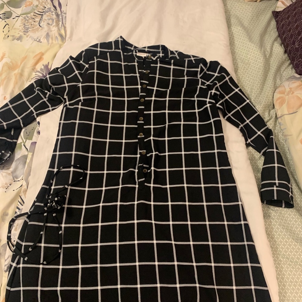 Black and white striped dress